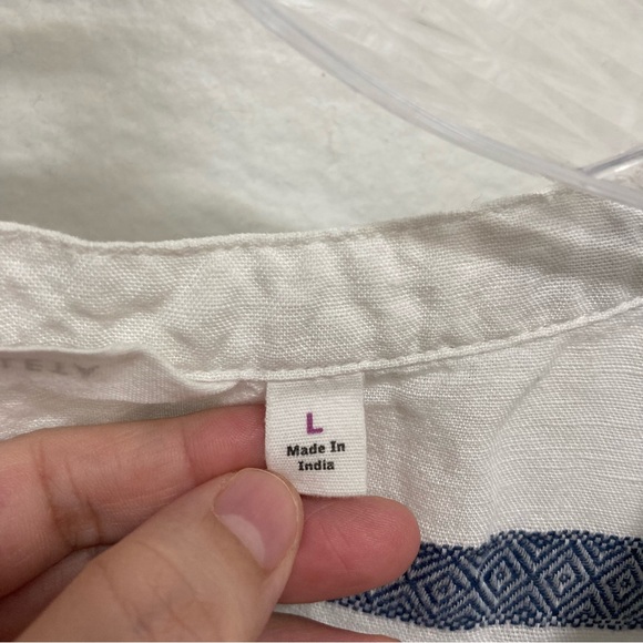 Athleta Women’s Navy and White Striped V-Neck Tunic Coverup Dress Size Large - Picture 8 of 13